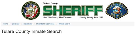 Active Inmate Search Tulare County Ca