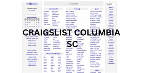 Craigslist In Columbia South Carolina