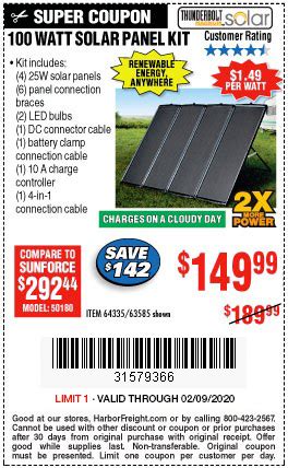 Harbor Freight Solar Panel Coupon