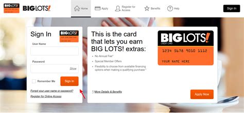 Pay Big Lots Card Online