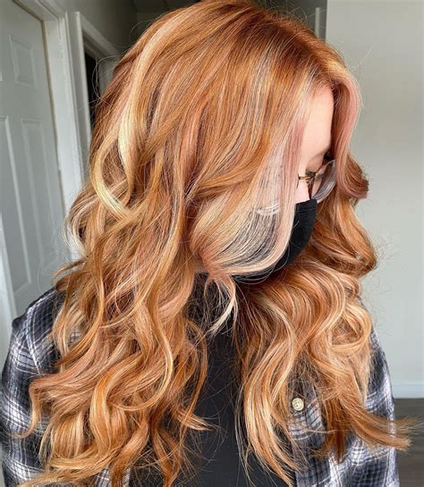 Red Hair Chunky Blonde Highlights